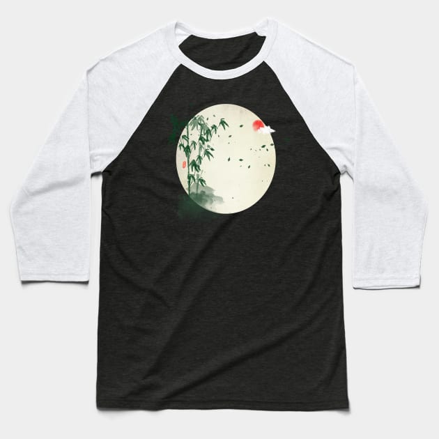 The Mountain Moon Tree Baseball T-Shirt by medhat